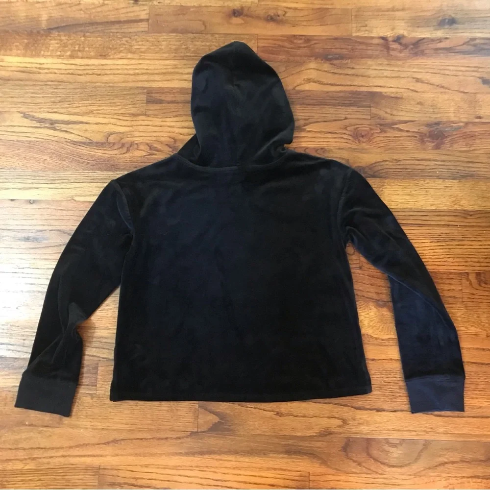 Girls Justice Active Gymnast Hooded Hoodie Blouse Top Black w/ Gold Graphics 10